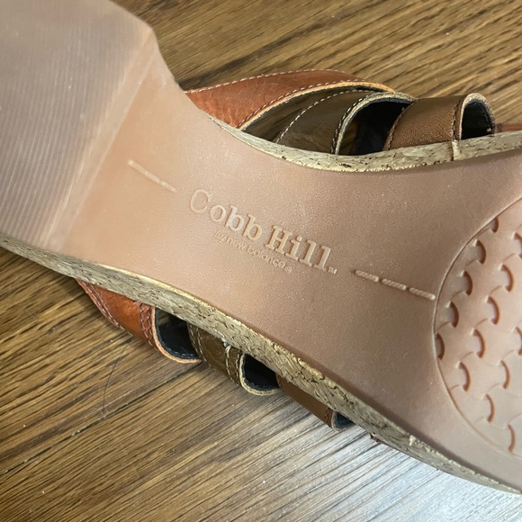 Cobb Hill Leather Mule Heels • Brown Tan Strappy Comfort Slides • Size 10 - Picture 7 of 7